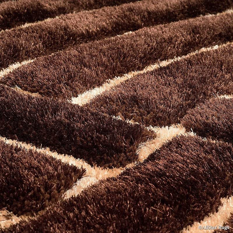 Image of Sifa Carpet Hand Woven Shaggy Soft and Fluffy Carpet with 2 Inch Pile Height for Living Room (Brown Color 4x6 Feet)