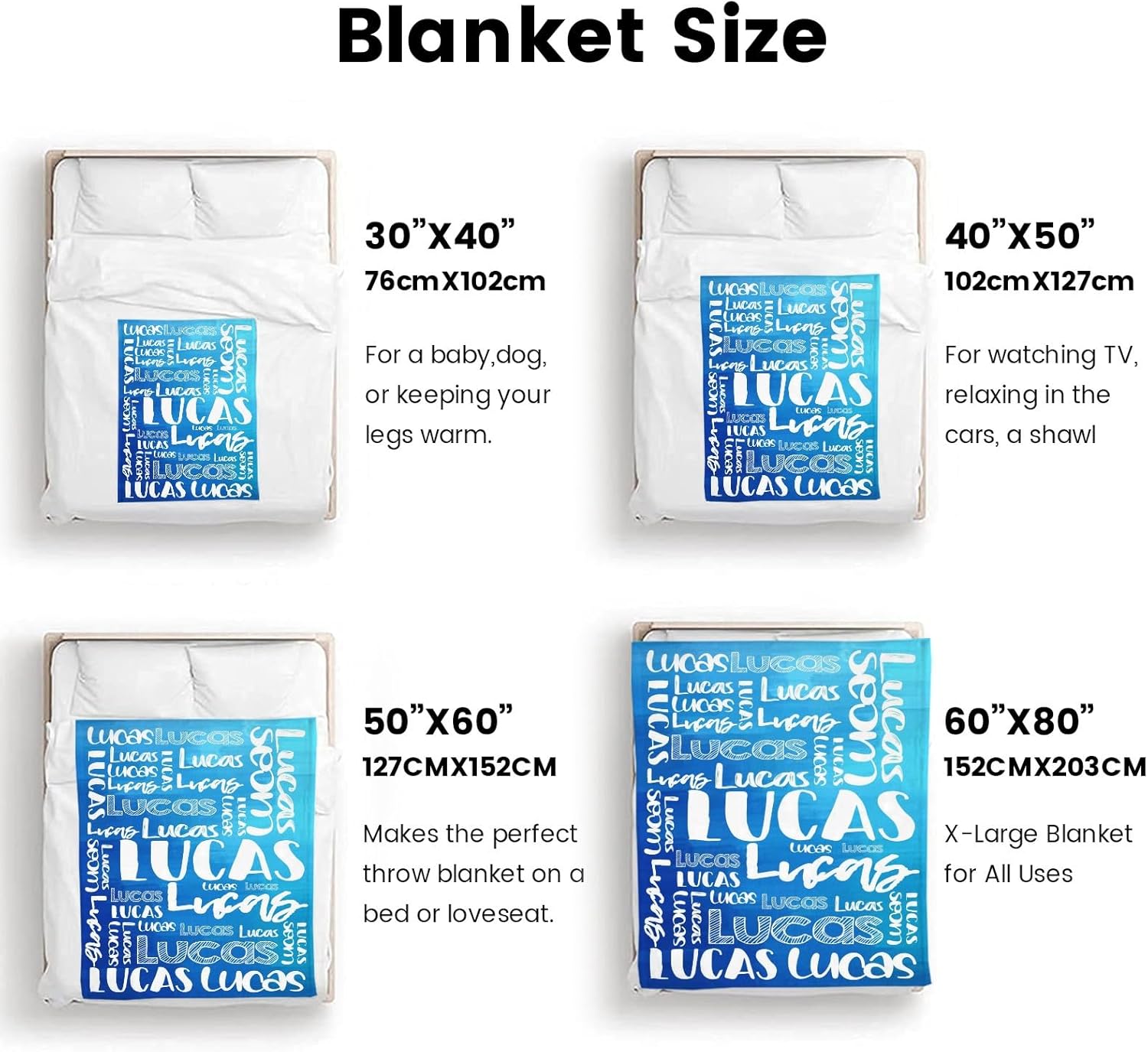Personalized Name Blanket for Kids Adults Custom Blanket with Name for Boys Girls Personalized Blankets and Throws Flannel Customized Blankets
