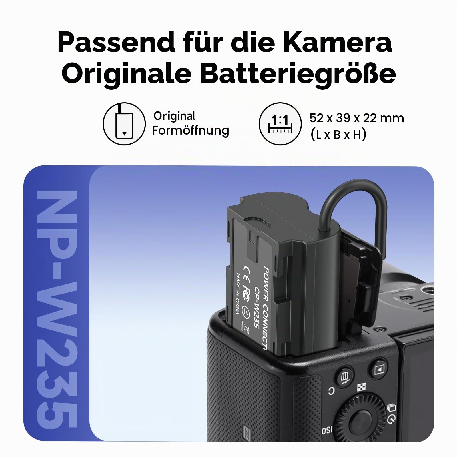 NP-W235 Dummy-Akku-Netzteil mit USB, DC-Koppler, Ersatz für Fujifilm X-T5 X-T4 X-H2S X-H2 GFX50SII GFX100S VG-XT4 X-S20-4266 Kameras Dummy Battery