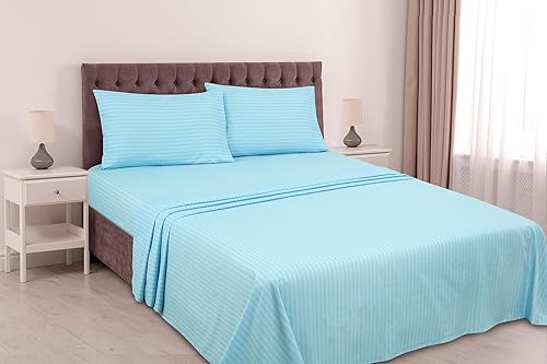 Miniatura 2 de Royale Linens Juego de sábanas a rayas  Ropa de cama de microfibra cepillada 1800  1 sábana bajera, 1 sábana encimera y 2 fundas de almohada