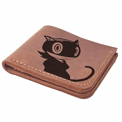 Miniatura 9 de Persona 5 Morgana Mona Leather Wallet Mens, Gift for Him, Personalized Mens Wallet, Christmas Gift for Him Gamer Gift, Custom Leather Wallet