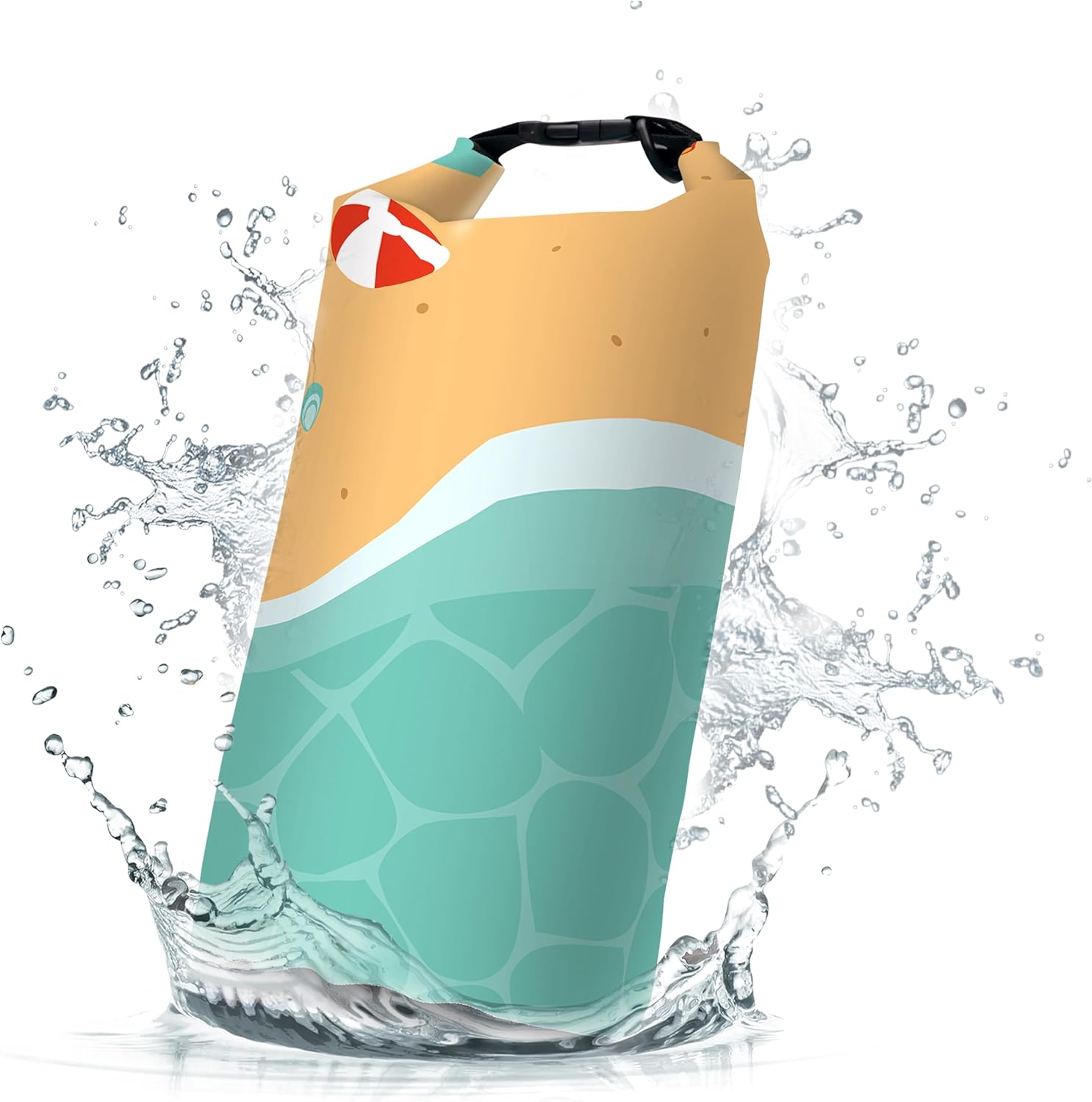 Waterproof Dry Bag,Roll Top Summer Beach Coastal Theme Small Waterproof Backpack 5L/10L/20L Floating and Lightweight Bags for Kayaking, Boating, Fishing, Swimming and Camping