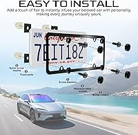 Vista 5 de LivTee Tornillos de matrícula inoxidables para asegurar marcos y cubiertas de matrícula en automóviles y camiones, 4 juegos de pernos de montaje