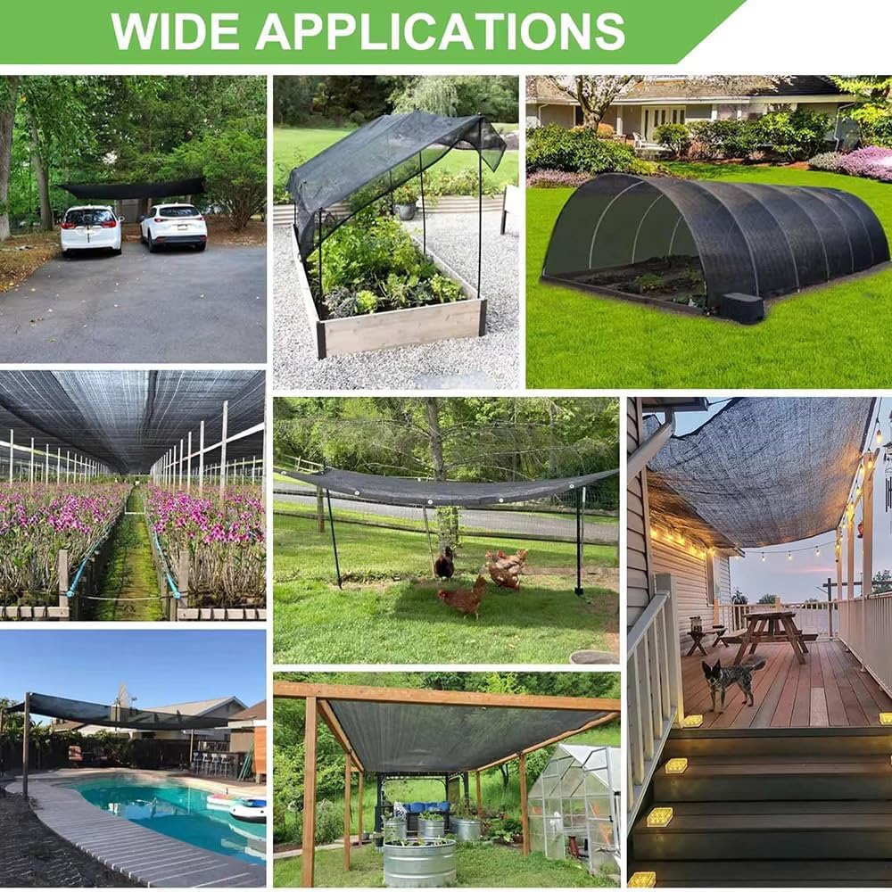 40% Shade Cloth for Garden 14X14Ft, Plant Shade Cloth for Greenhouse, Sunblock Mesh Tarp for Garden Plants, Vegetables, Flowers, Cucumbers,Lettuce, Tomatoes, UV Resistant.