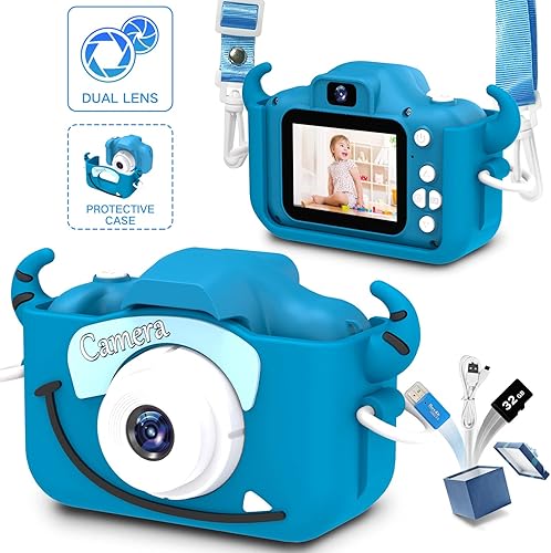 KeBuLe Cámara infantil para niñas y niños, cámara de video digital para niños, cámara para niños, pantalla de 2.0 pulgadas, video de 20.0 MP,
