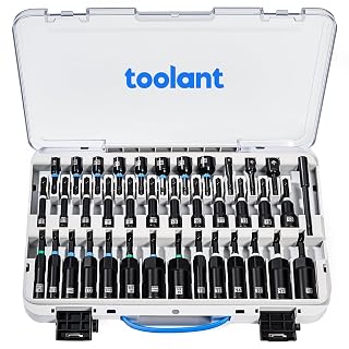 toolant Impact Magnetic Nut Driver Set, 38pcs Impact Driver Bit Set, Deep Nut Driver Set, Impact Socket Adapters, Wing Nut Driver, Bit Extension, 1/4'' Quick Change - Amazon product rated Grade A