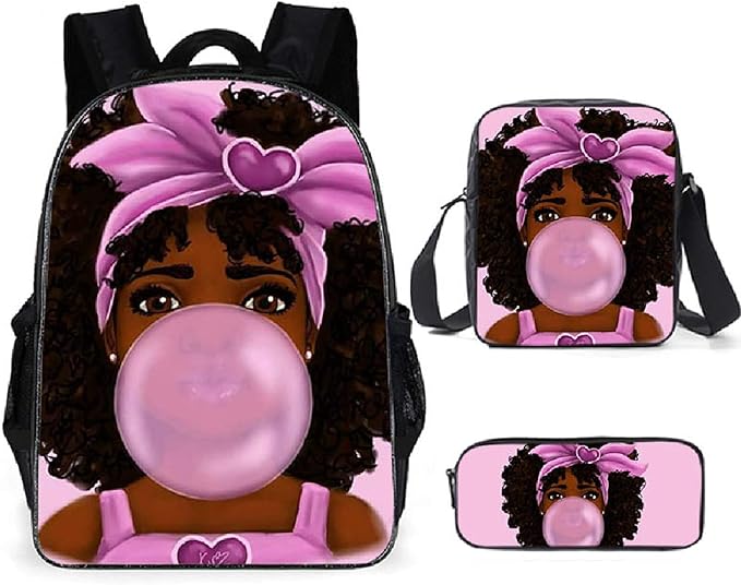 afro lady backpack