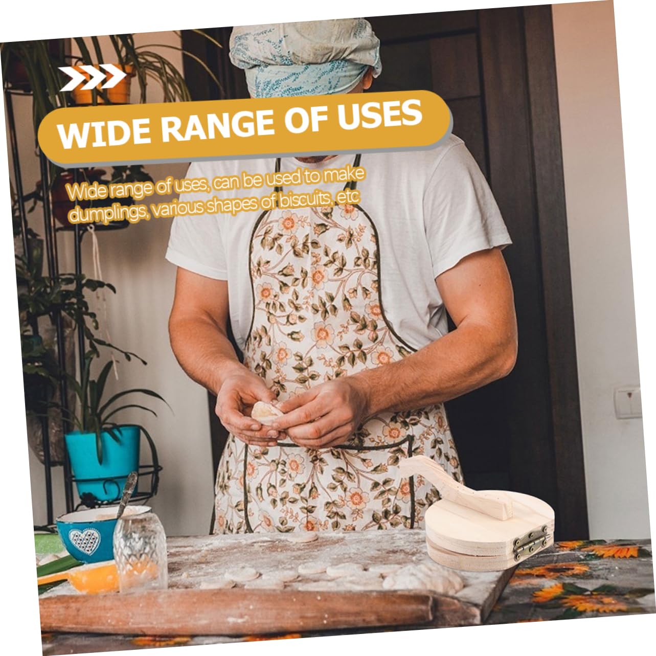 Luxshiny Dumpling Wrapper Mold Wooden Dough Presser Practical Dumpling Maker for Home Restaurant