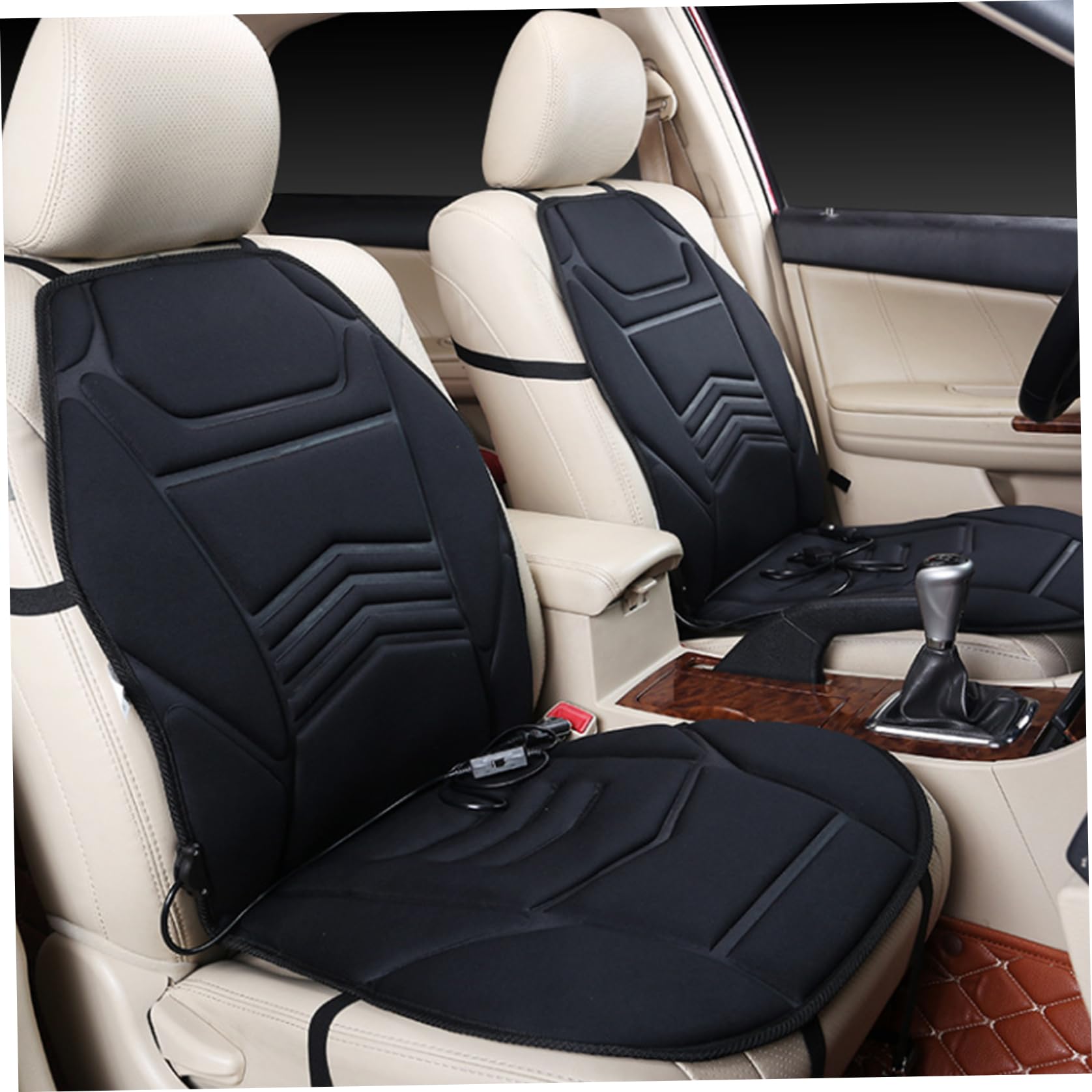 Housse de siège de Voiture chauffante 12 V Coussin siège Voiture Chauffant stéréoscopique 3D avec Crochets Fixes et Fond antidérapant Chauffe- Universel Protection Contre la sur