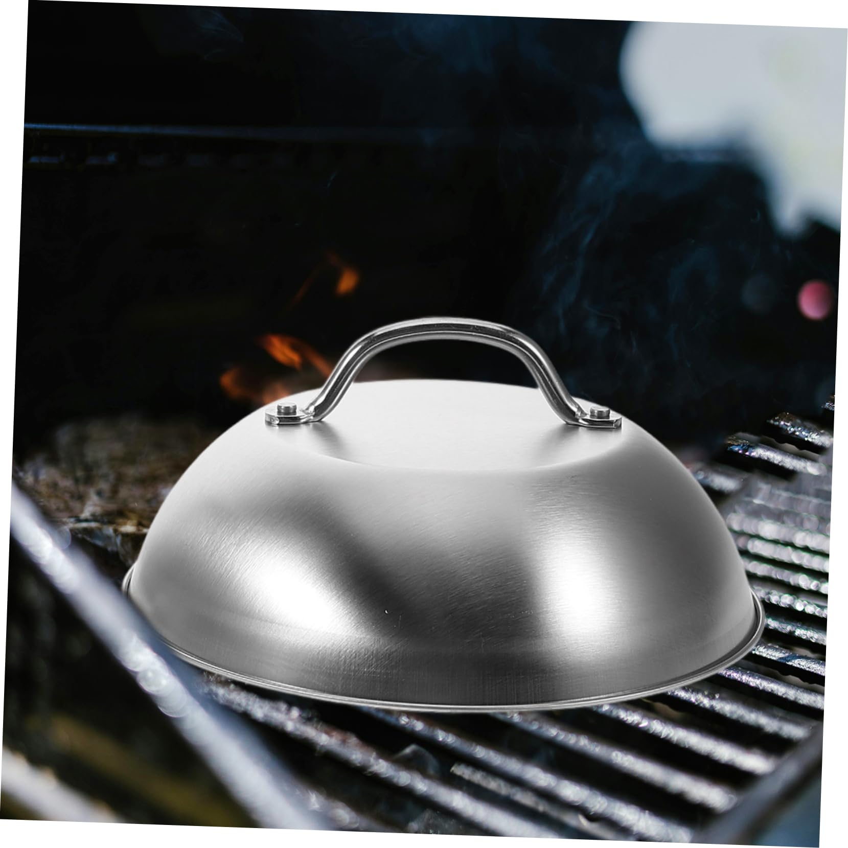 POPETPOP Kit Accessori Coperchio in Acciaio Inossidabile con Pressa per Grigliate Outdoor e BBQ