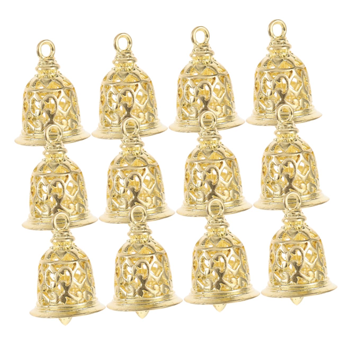 MAGICLULU 5 Set Ciondolo Campana Piccolo Piccole Campane Mini Campanelli Kit Fabbricazione Ornamento Di Artigianato Natalizio Decorazione Appesa Fata Rame Golden 12 Pezzi * 5