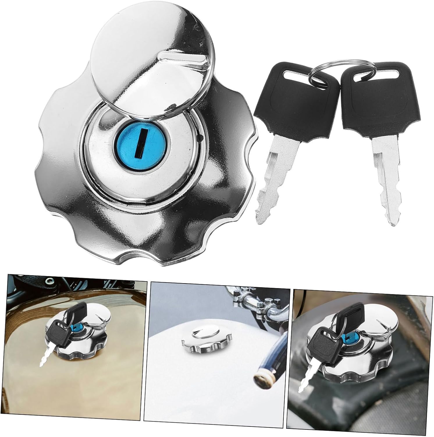 Cabilock 3pcs Sturdy Lockable Gas Cap Fuel Tank Cover Key for Car Diy Friendly Safety Enhancement