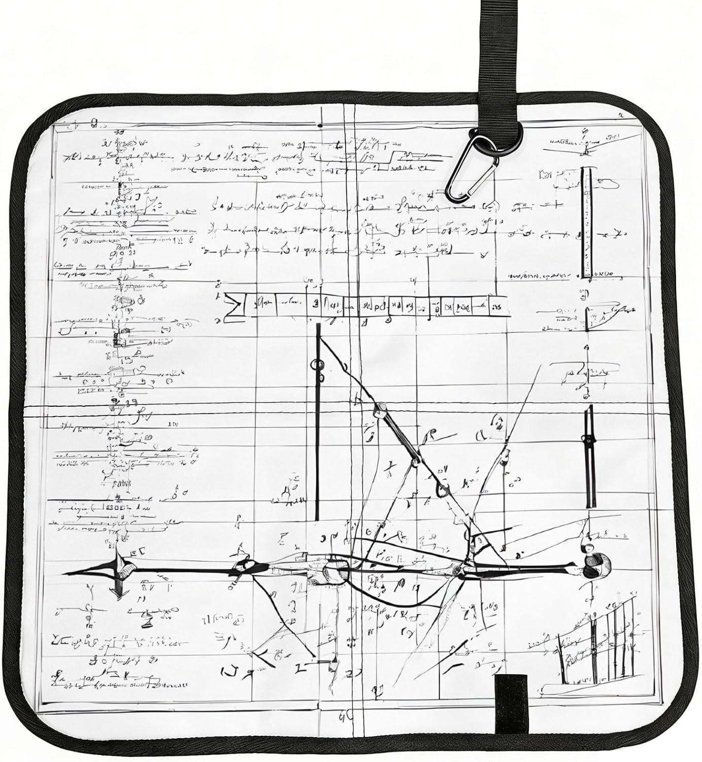 (Math Geometry Geek Calculus) Sitting Pad Foldable Seat Cushion Lightweight Camping Seat Mat with Hook for Outdoor Hiking Picnic Camping
