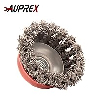 Vista 6 de Paquete de 2 cepillos de alambre anudado para amoladoras angulares con eje roscado 11 UNC, alambre de acero al carbono de 0.02 pulgadas para óxido