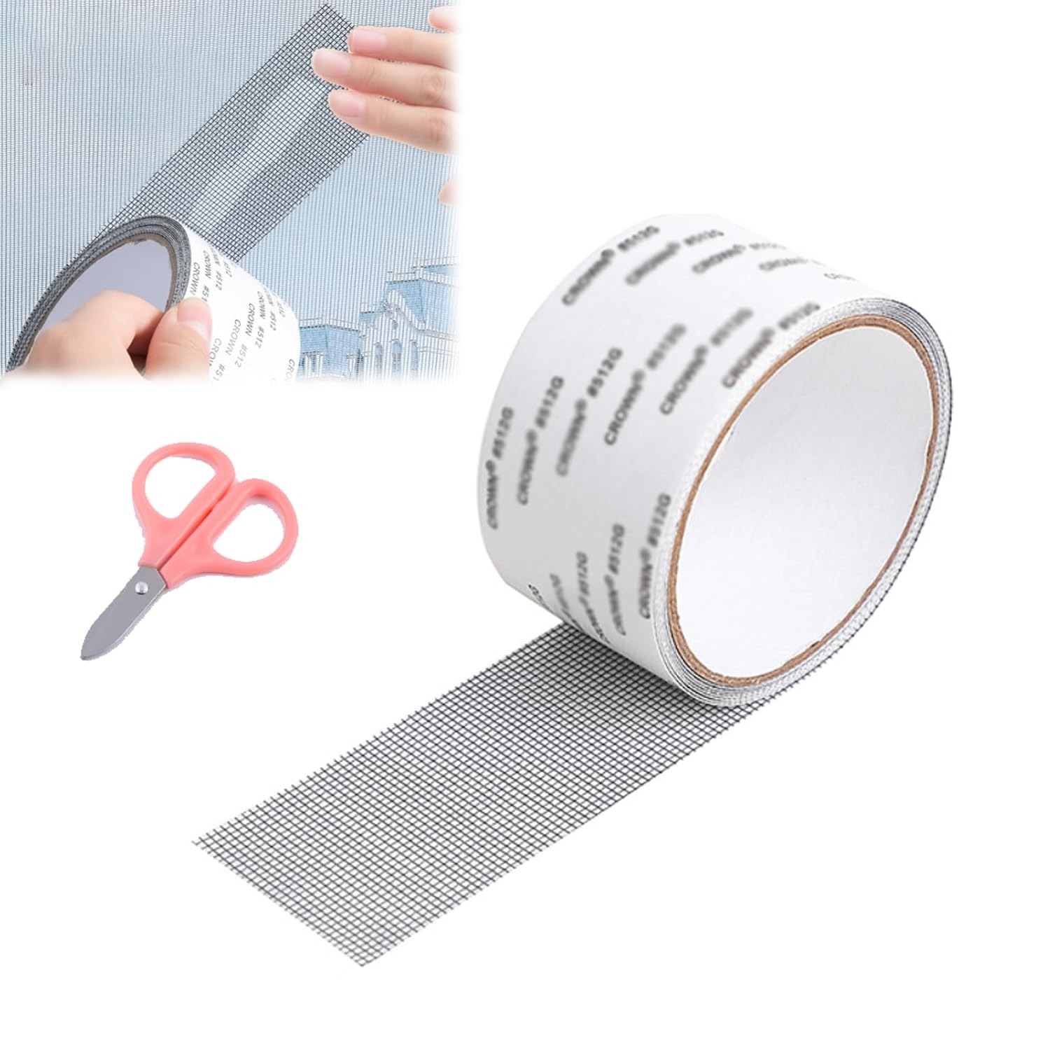 Strong Adhesive Screen Repair Tape, Self Adhesive Window Screen Repair Tape, Screen Door Patch, Screen Tape Mesh Repair for Doors,Windows (Black)