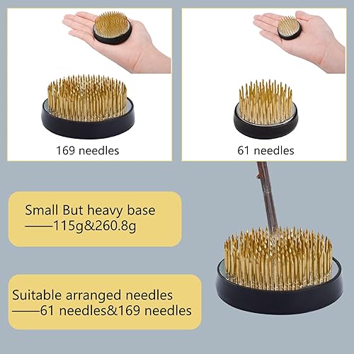 Miniatura 4 de WANDIC Rana de flores, 2 soportes redondos para flores, bases para arreglos florales, rana para arreglos florales, arte para decoración del hogar,