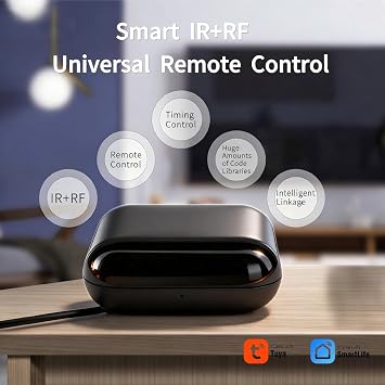 WiFi Smart IR RF Blaster, Remote Control Hub/IR RF Controller for Smart Curtains, Retractable Door, Garage Door, Home Automation Bridge Work with Tuya/Smart Life App, Alexa, Google Home Assistant