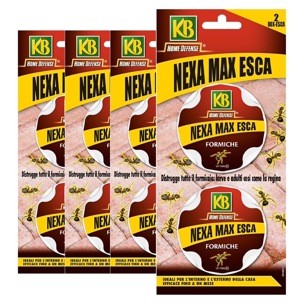 KB Nexa Formiche insetticida Pronto all'Uso (4 Confezioni) 8 Box Esca