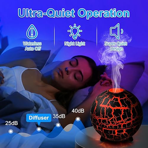 Miniatura 3 de Difusor pequeño de aceites esenciales para dormitorio, difusor de aroma para el hogar, difusor de aromaterapia con 2 modos de pulverización, 7