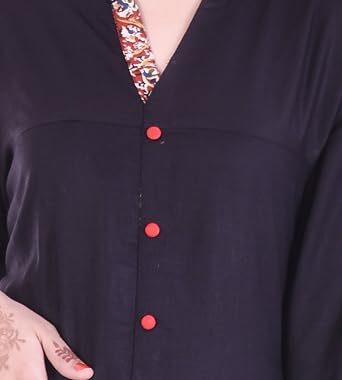 Chichi Indian Women's Plain Rayon Kurti Top