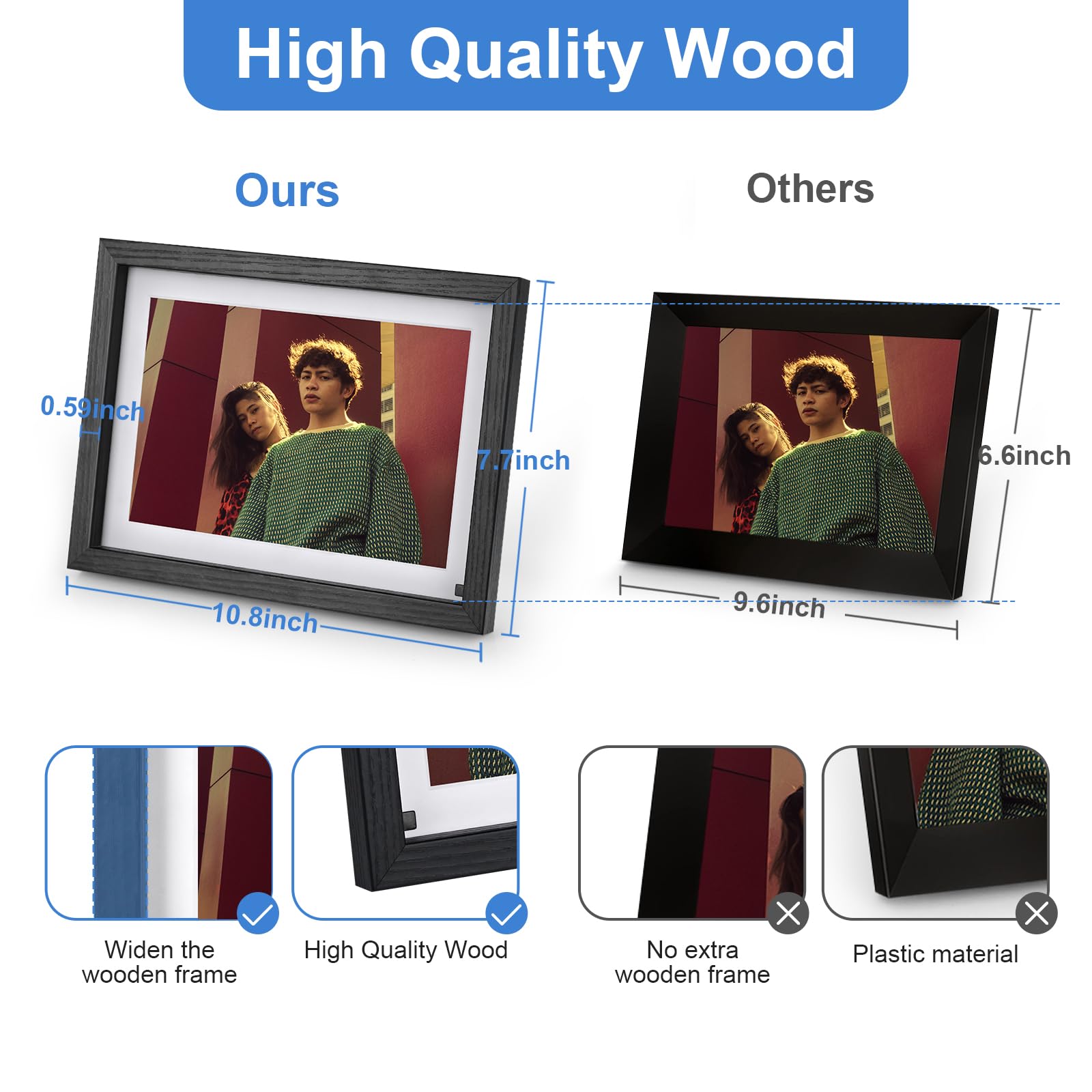 Digital Picture Frame 32G WiFi 10 inch Digital Photo Frame with