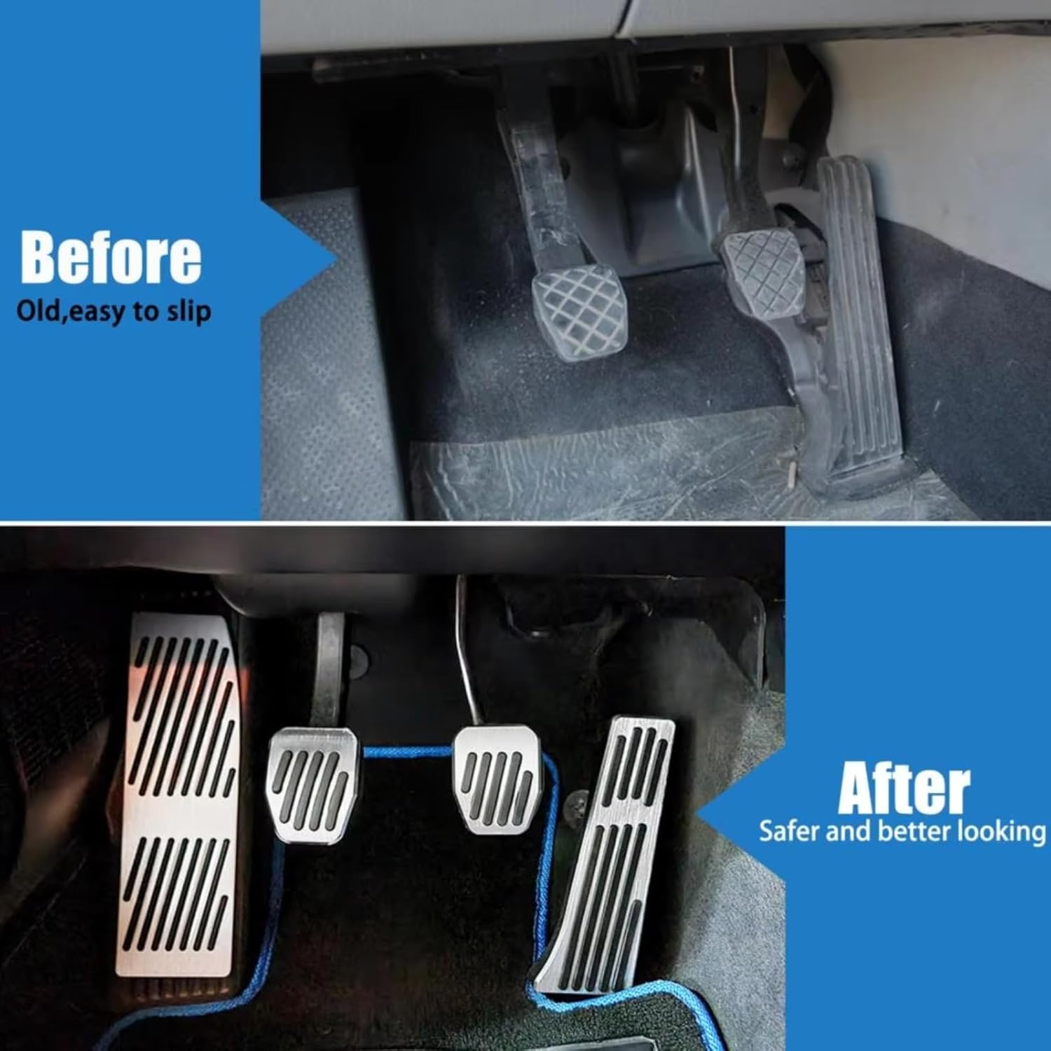 Car Pedal Pad Replacement for BMW X1 X3 X5 X6 3 5 6 Series E90 E91 E92 E93 F10 F11 F07 F06 F12 F13 E84 E83 E70 E71 Rest Gas Brake Pedal Cover(AT)(AT)