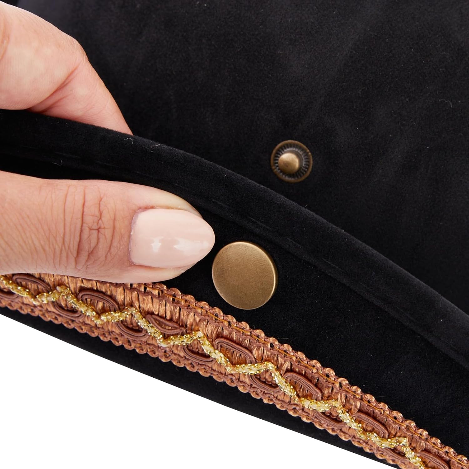 Juvale Pirate Hat Tricorn with Feather - 15 x 13 x 3.5 In, Black, Kettle Brim - Pirate Hats for Adults & Revolutionary War Reenactment - Image 7