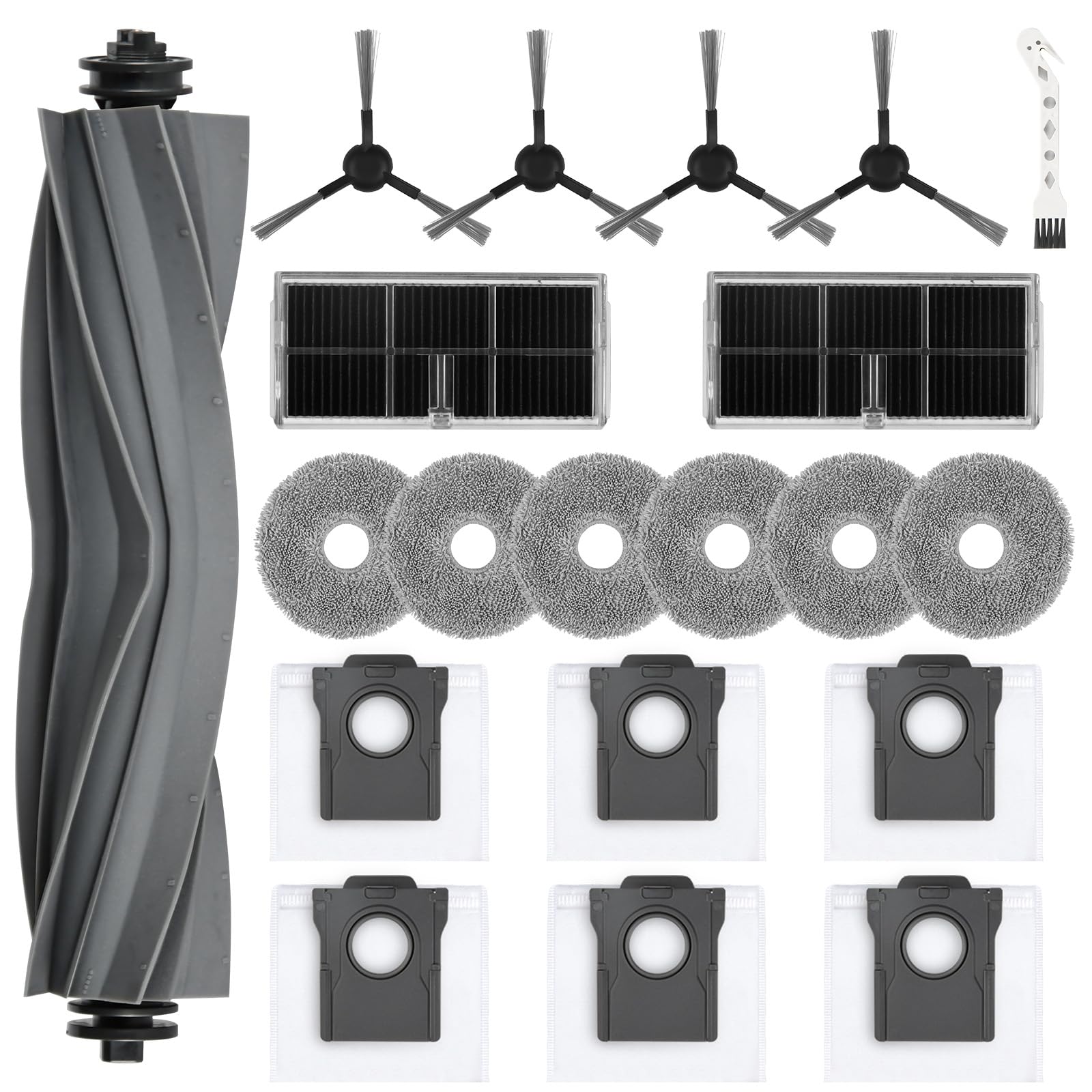 Kit 20 Accessoires Pour Dreame L10s Ultra / Mova E30 / L40 Ultra - Brosse, Sacs, Serpillières, Filtres, Brosses Latérales