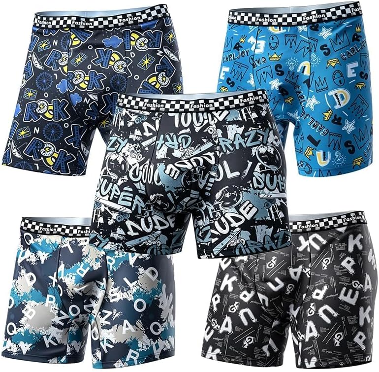 Men's Breathable Boxer Briefs 5-Pack Cooling Moisture Wicking Underwear