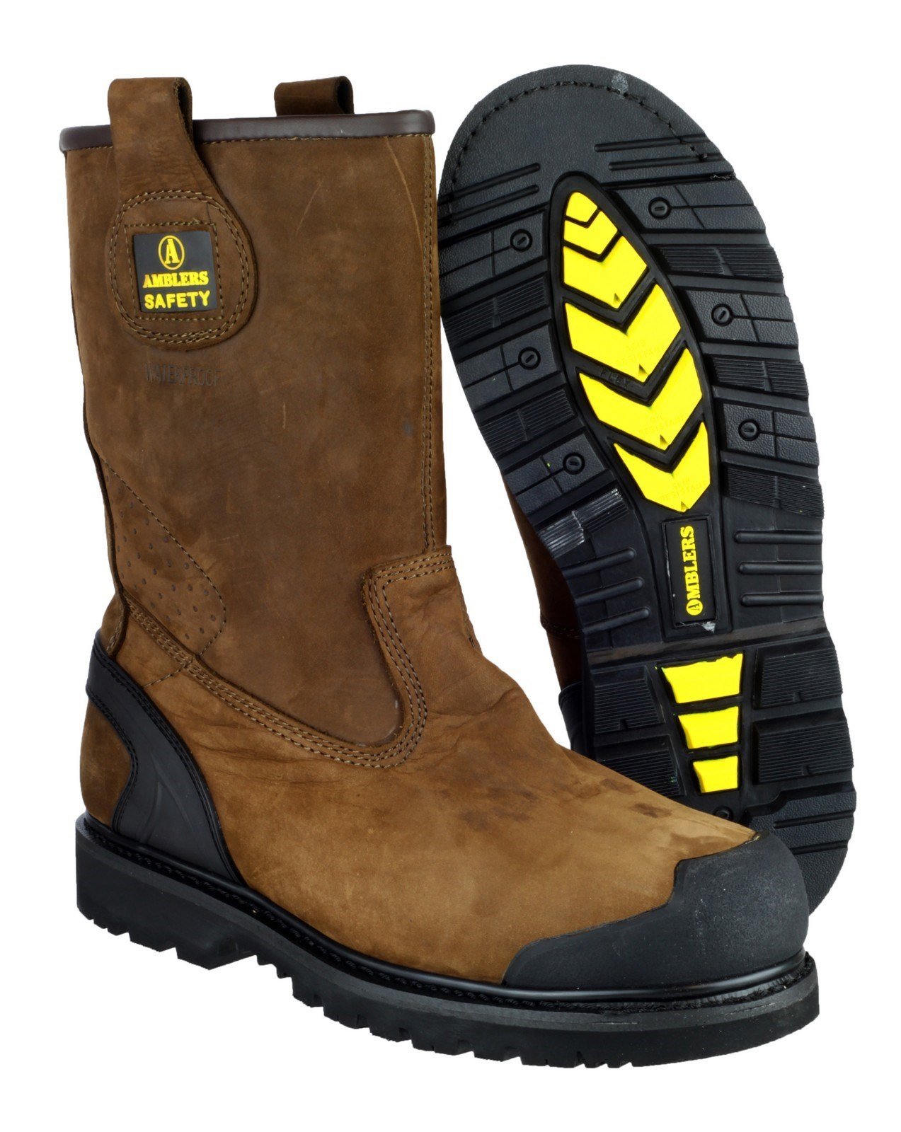 FS223 Goodyear Welted Waterproof Pull on Industrial Safety Boot Brown UK 10