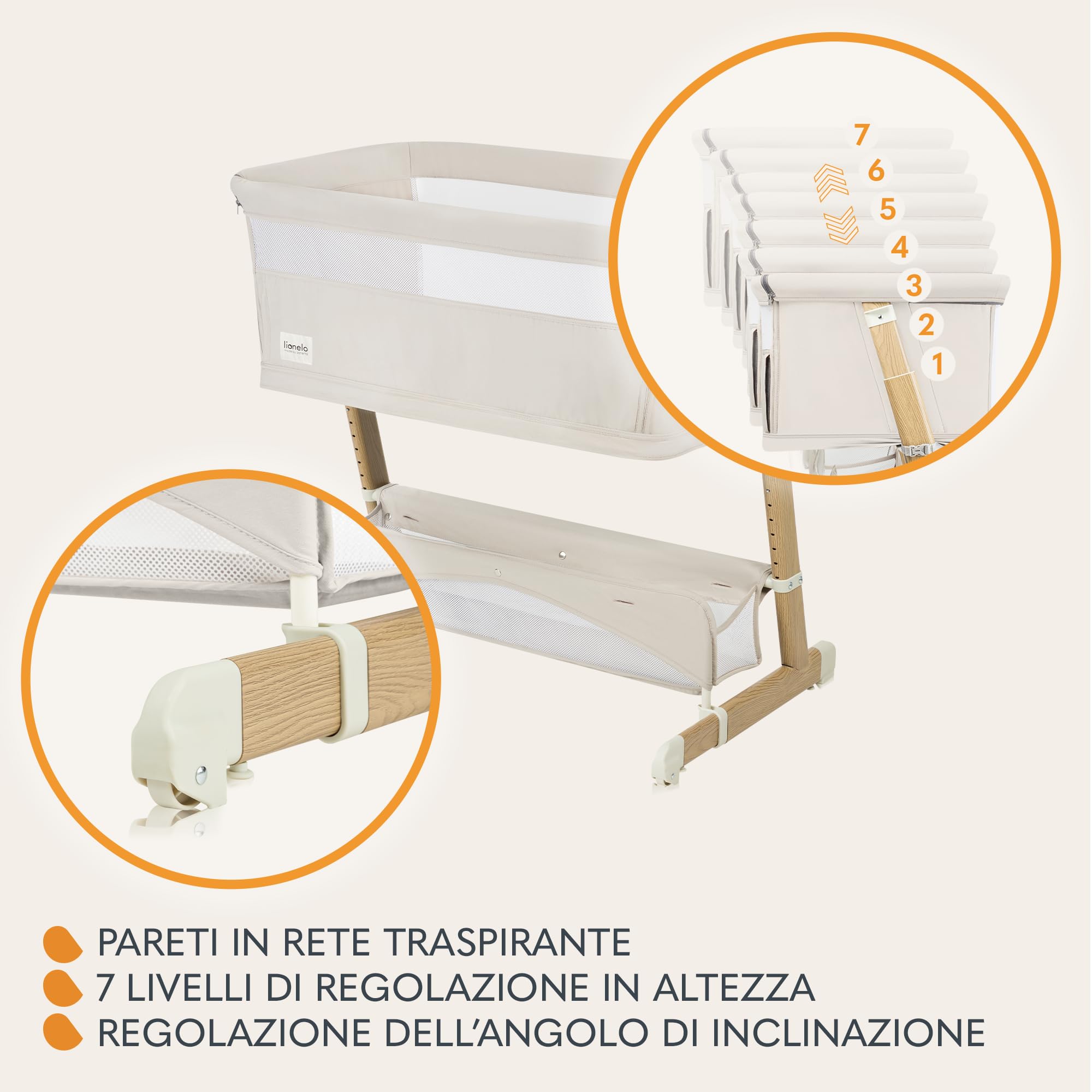 Lionelo Thomi Plus Lettino 5in1 Culla Neonato, Lettino Co-Sleeping, Box Bambini, Letto Junior e Divano, Altezza Regolabile, Materassi in Schiuma T25, Bordi in Rete Traspirante, con Ruote e Accessori