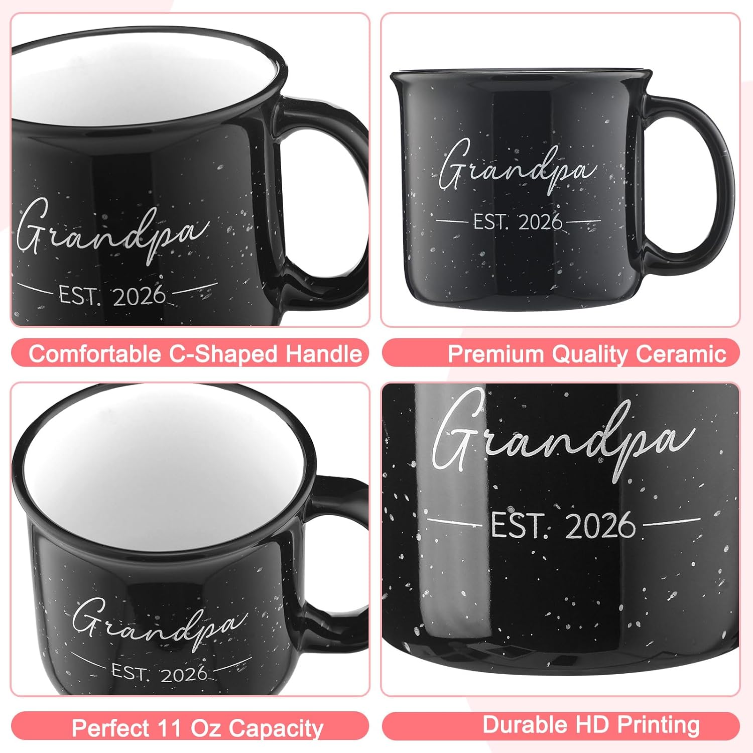 Baderke 2 Pcs New Grandparents Gifts Est 2026 Grandma and Grandpa Mugs 11oz Set Promoted to Grandparents First Time Pregnancy Announcement Baby Shower Gender Reveal Party Gifts - Image 5