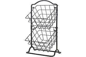 Gourmet Basics by Mikasa Hanging Display Baskets, Antique Black