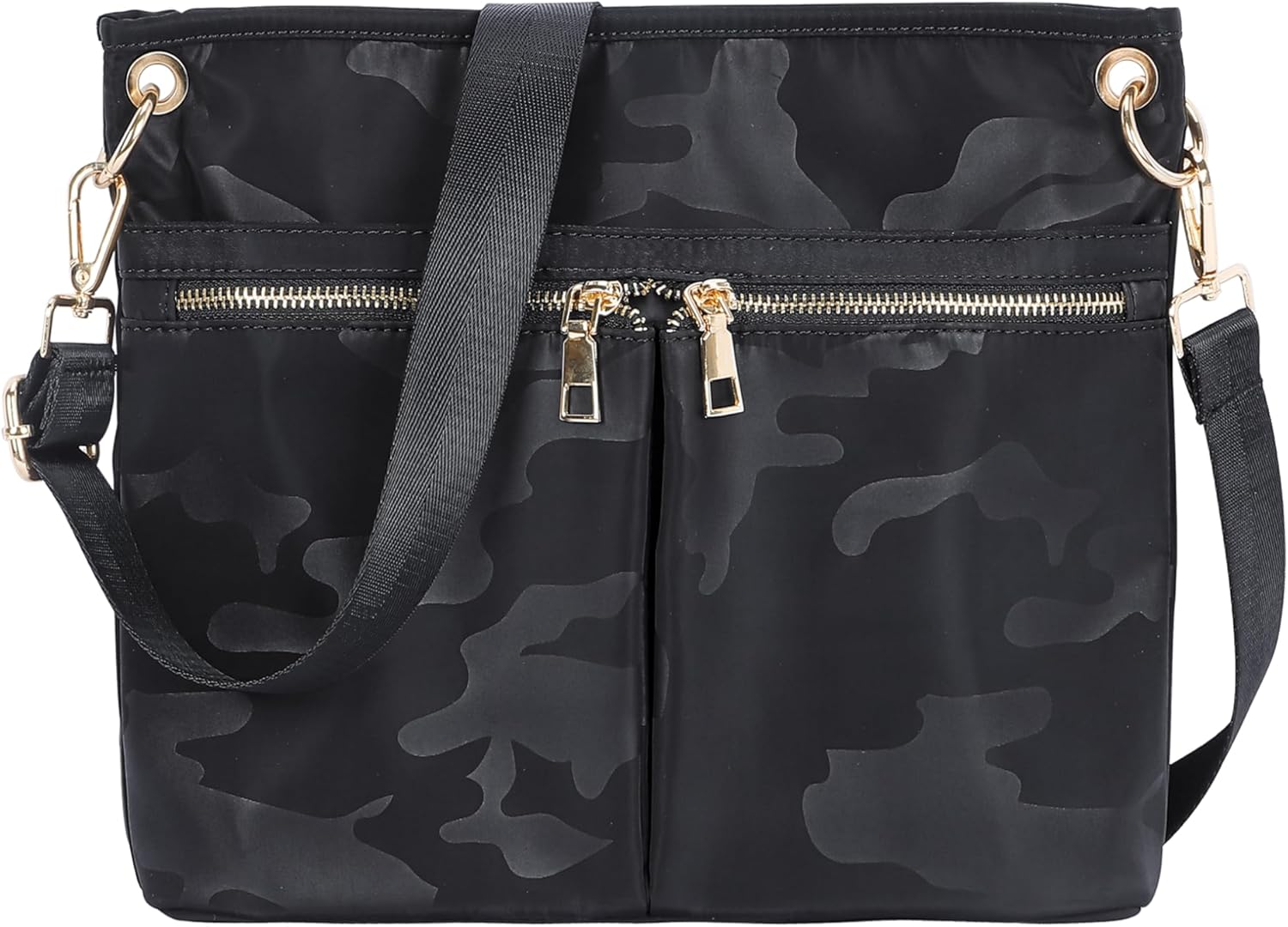 Crossbody Nylon Handbag Women High Texture Shoulder Bag Multi-Pocket Lightweight Shopping Messenger Bag