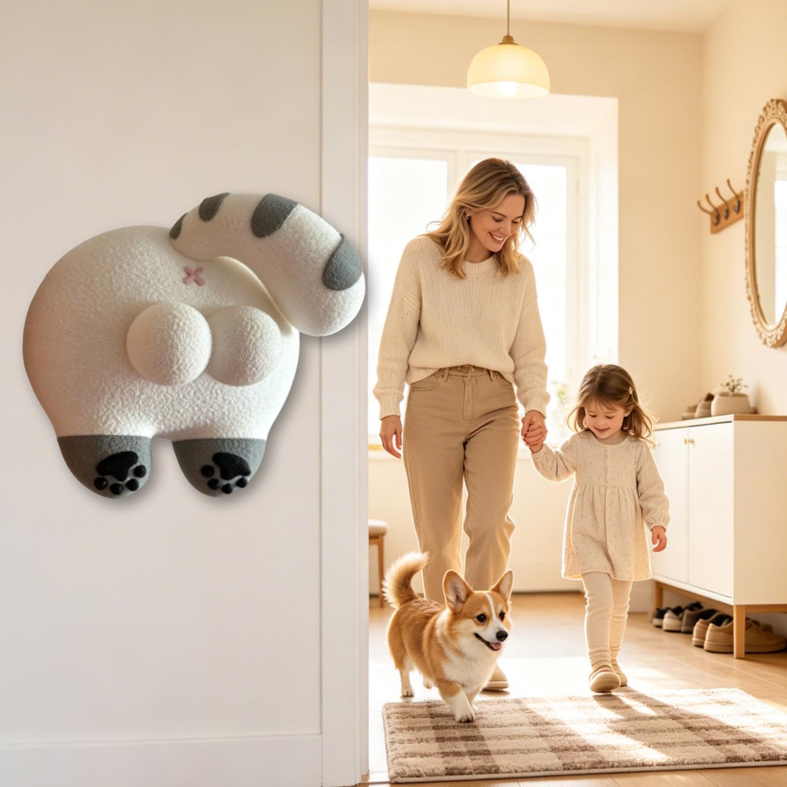 Copertura impermeabile per interruttore della luce stampata 3D, divertente design con gatto in stile cartone animato, piastra decorativa per ingresso di casa, soggiorno, cucina, bagno