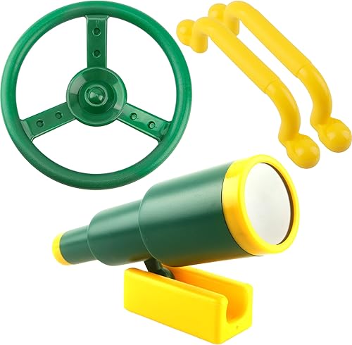 Accesorios para parque infantil de plástico, con asas de seguridad para volante, telescopio, para jardín, patio trasero, sala de juegos, árbol, casa