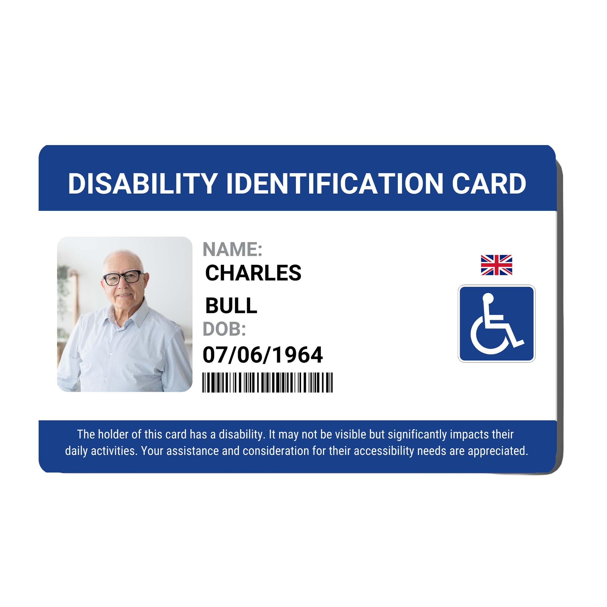 SIMPLECARD Personalised Hidden Disability Card with Lanyard and ID Card Holder - Custom Medical Alert Badge UK - Emergency ID for Autism, Dementia, Epilepsy, ADHD