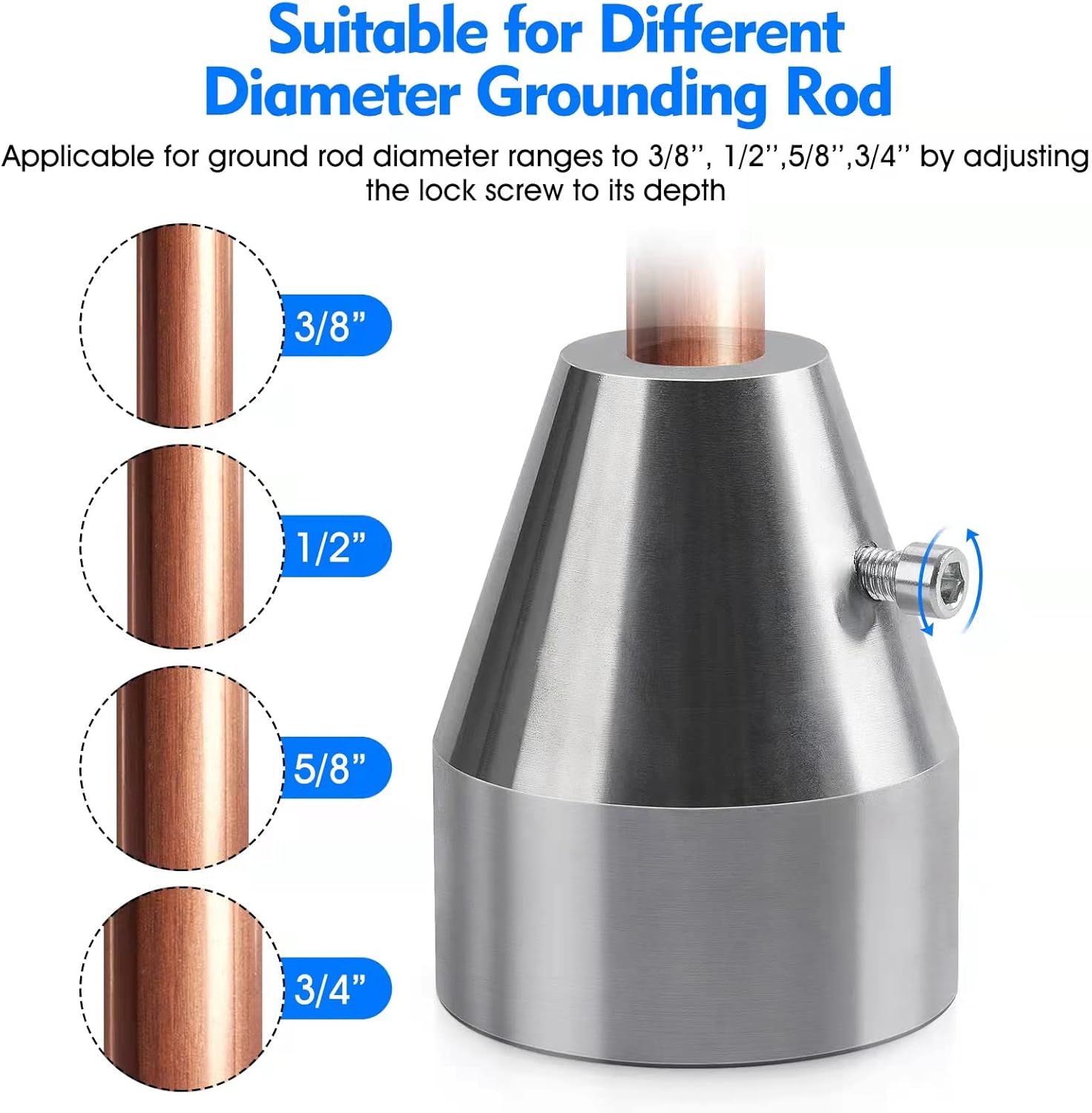 GONENGNAIL-Ground Rod Driver Cap,Heavy-duty Steel Hammer Pad Tool for Driving Grounding Rods,Fence Posts,Stakes (3.2'' TOP/ 0.79'' HOLE)