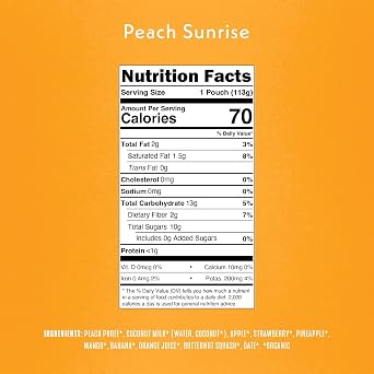 Once Upon a Farm Pouches, Peach Bundle, Peach Sunrise, Peach, Mango, Apple & Squash, USDA Certified Organic, Non-GMO, Cold-Pressed, No Sugar Added, Variety Pack of 24