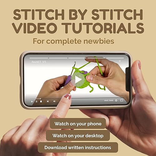 Miniatura 2 de Kit de ganchillo para principiantes - Kit de ganchillo para principiantes para adultos y niños - Aprende a hacer animales amigurumi con videos paso