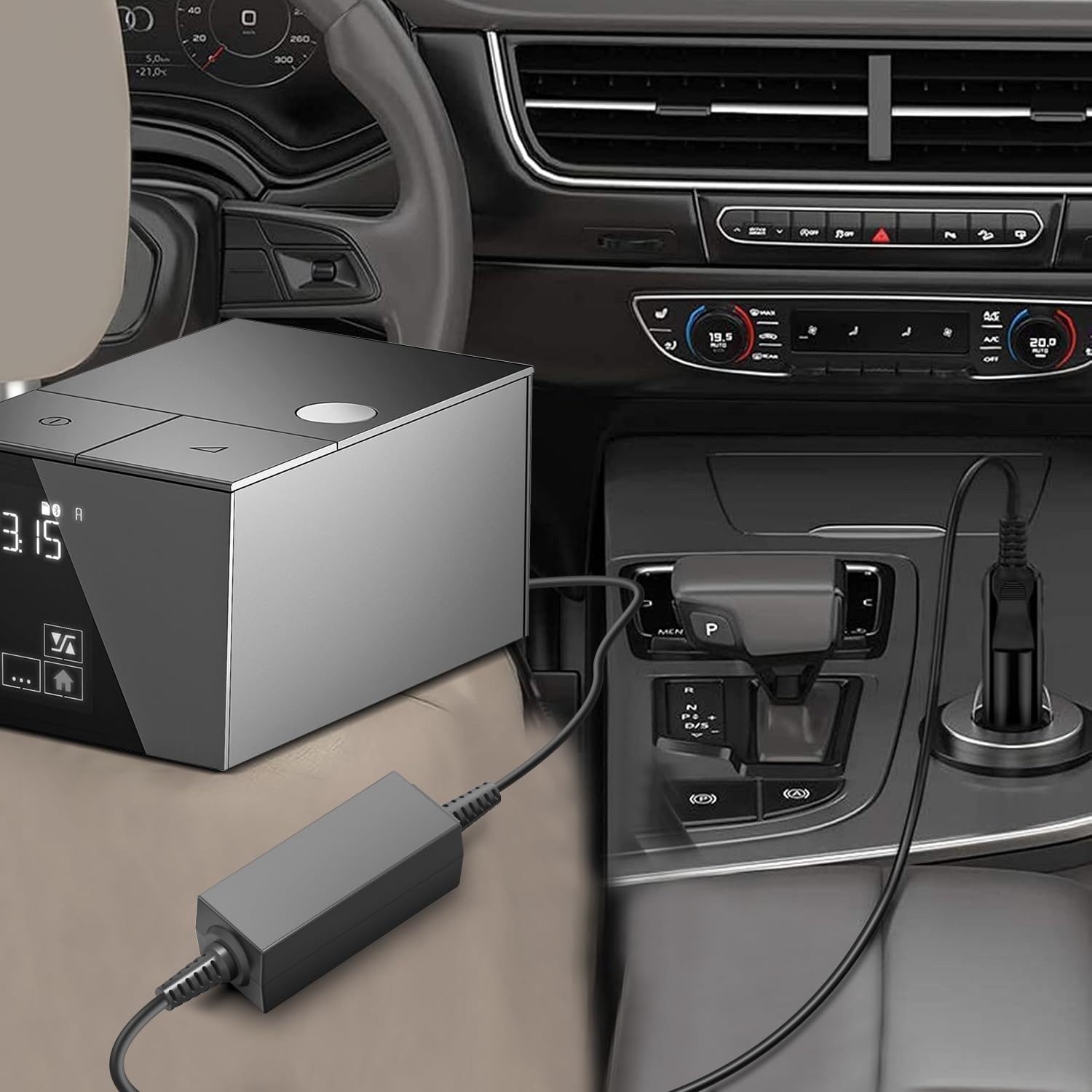 KFD DC 12V-24V Chargeur de Voiture pour Sefam S.Box Auto CPAP Machine M-216430-08 Bloc d'alimentation de Voiture Starck S.Box Car Charger Cable 12V vers 24V 90W Convertisseur CC