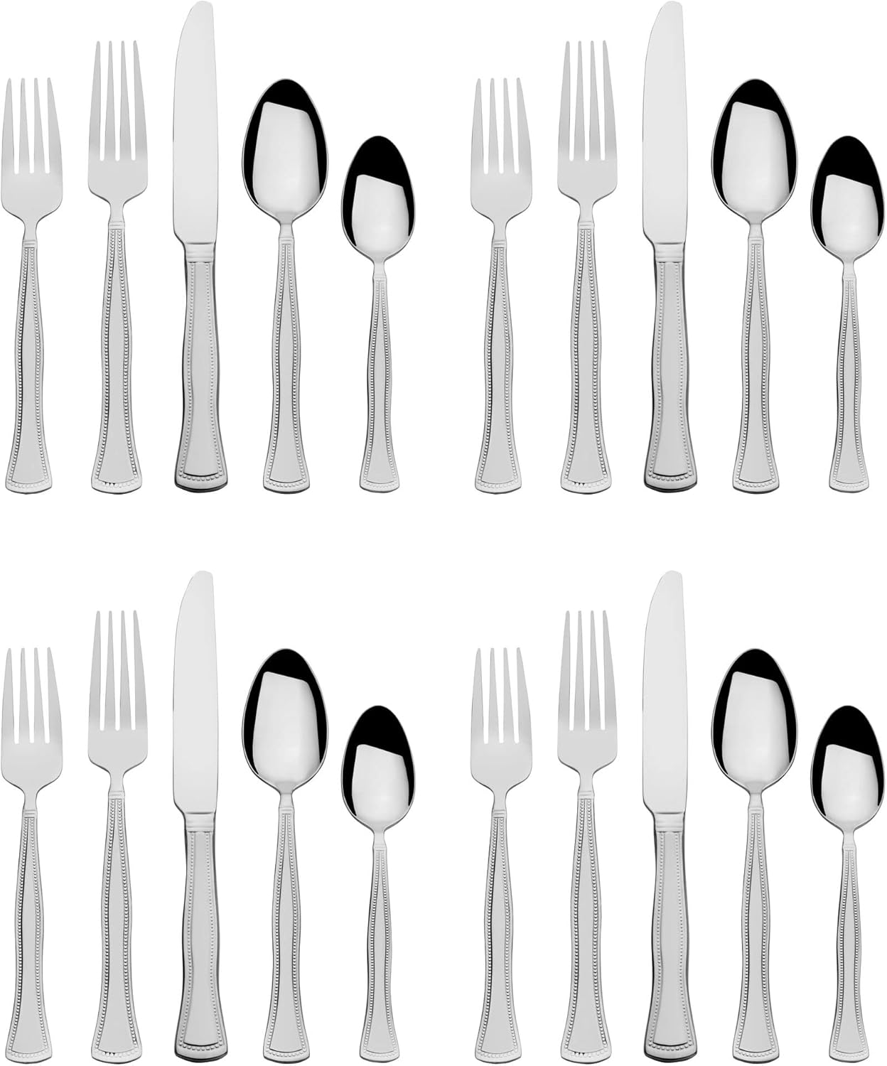 Gourmet Basics by Mikasa 5121258 Chadwick 20-Piece Stainless Steel Flaware Set, Service for 4