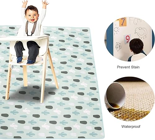 Miniatura 5 de Alomejor Tapete de juego grande acolchado plegable para bebé, tapete de juego de cactus verde para gatear, tapete grueso para recién nacido