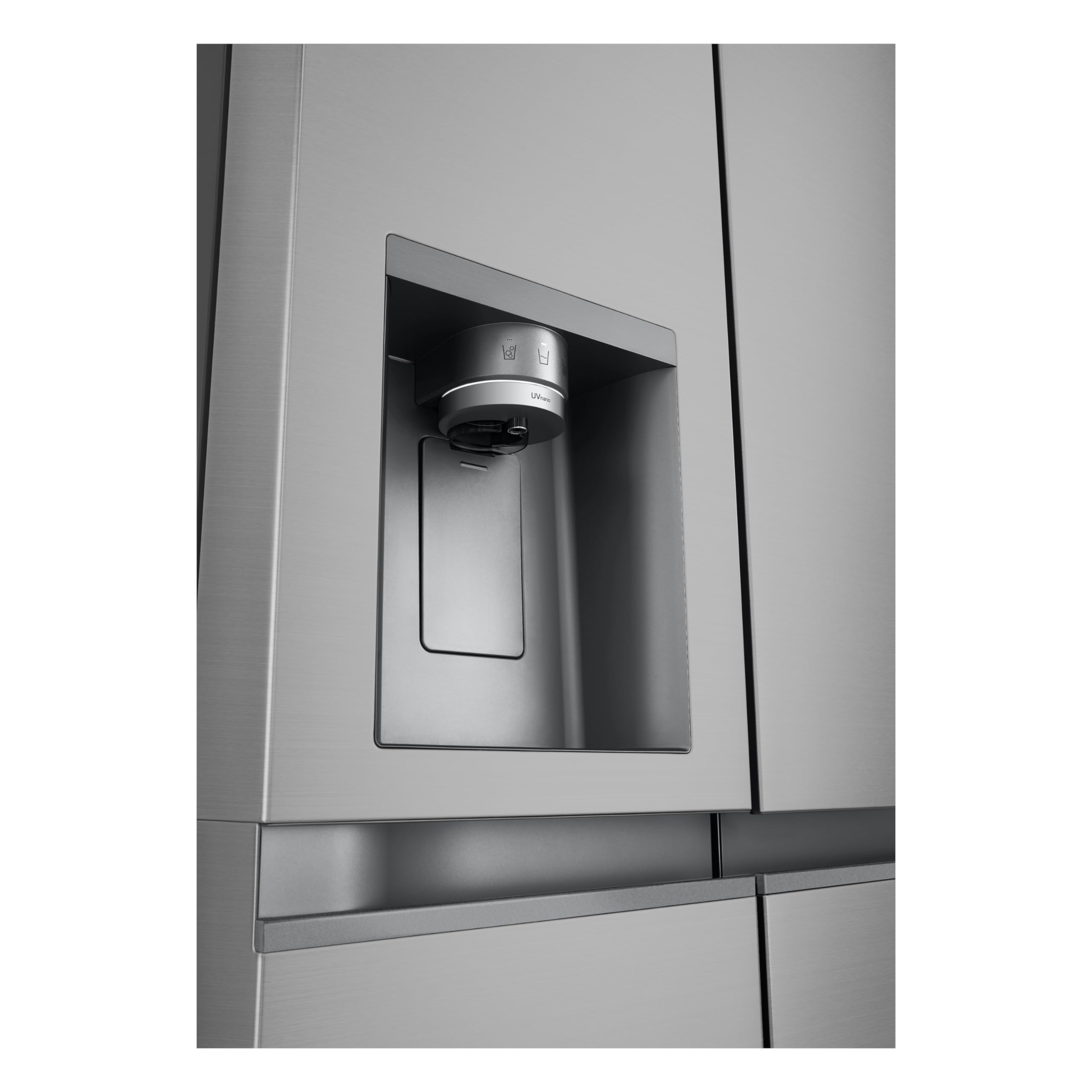LG GSLE81PYBC Side-by-Side Kühlschrank mit Gefrierfach (628 L, Energieklasse C) mit Eis- und Wasserspender, Multi-Airflow, DoorCooling+, Silber