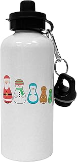 TOOLOUD Cute Christmas Matryoshka Nesting Dolls Aluminum 600ml Water Bottle - White