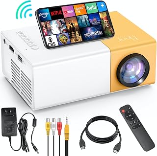 Meer 5G WiFi Mini Projector,Portable Movie Projector,Neat Projector,Proyector Compatible with iphone,Android,Windows,Firestick,PS5,Laptop,Tablet,Provide HDMI,USB,Earphone,AV Port and Remote Controller