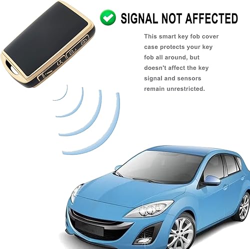 Miniatura 9 de Funda para llavero compatible con Mazda 3, Mazda 3 Hatchback, Mazda CX4 CX5 CX8 CX9 CX-30, Mazda 6 WAZSKE11D01, protector de piel para funda de