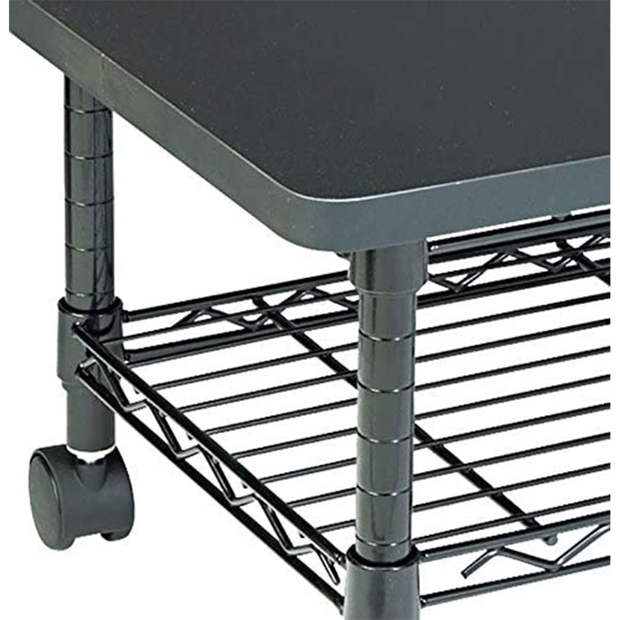 Safco Onyx Rolling Cart Printer Stand, Under-Desk Mobile Utility Table for Home Office with Steel Shelf, Black — Amazon image 3