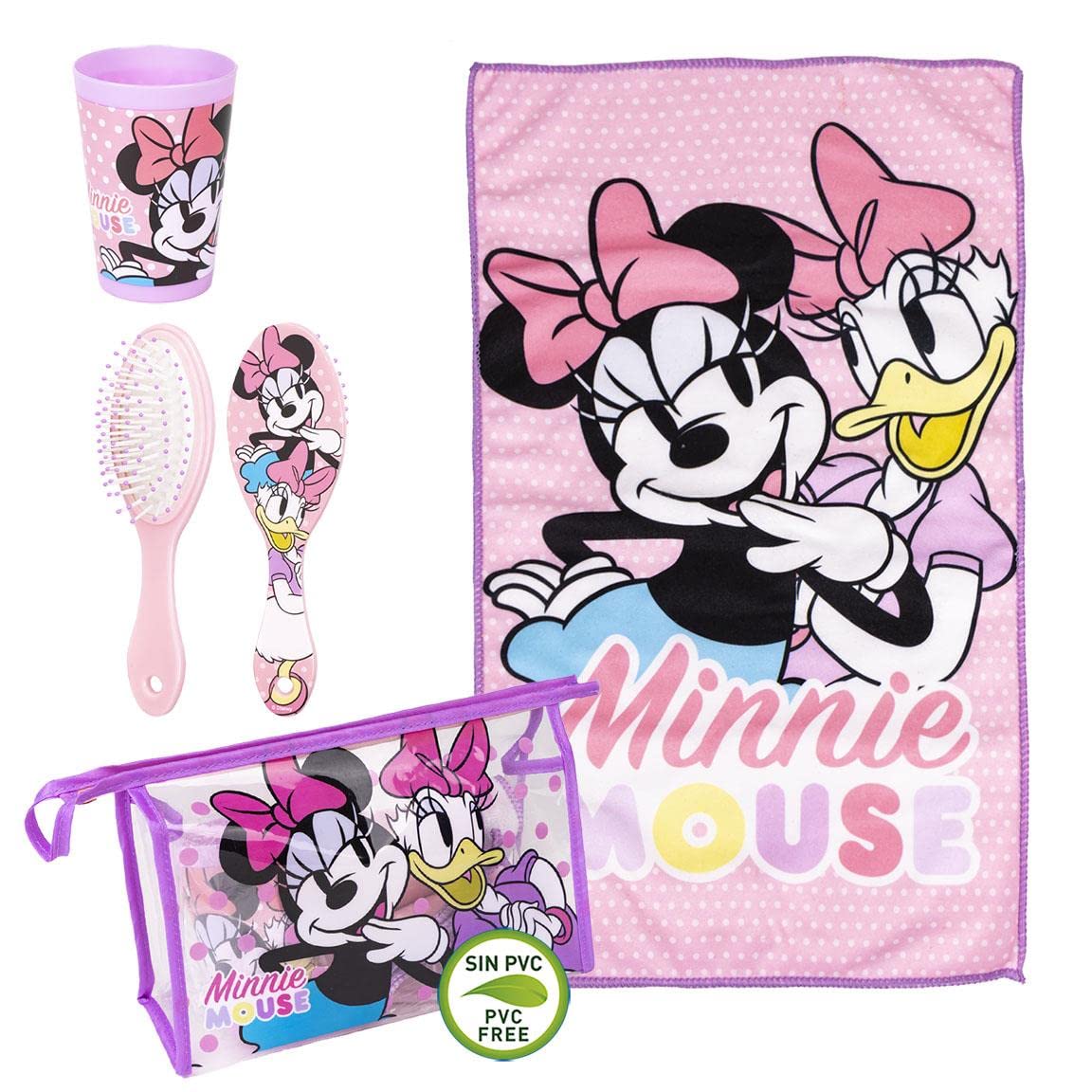 CERDÁ LIFE'S LITTLE MOMENTS Neceser de Aseo de Minnie Mouse - Cierre de Cremallera - 23 x 15 x 8 cm - Incluye Accesorios - Diseño Impermeable - Ideal para Llevar de Viaje - Producto Original Diseñado en España