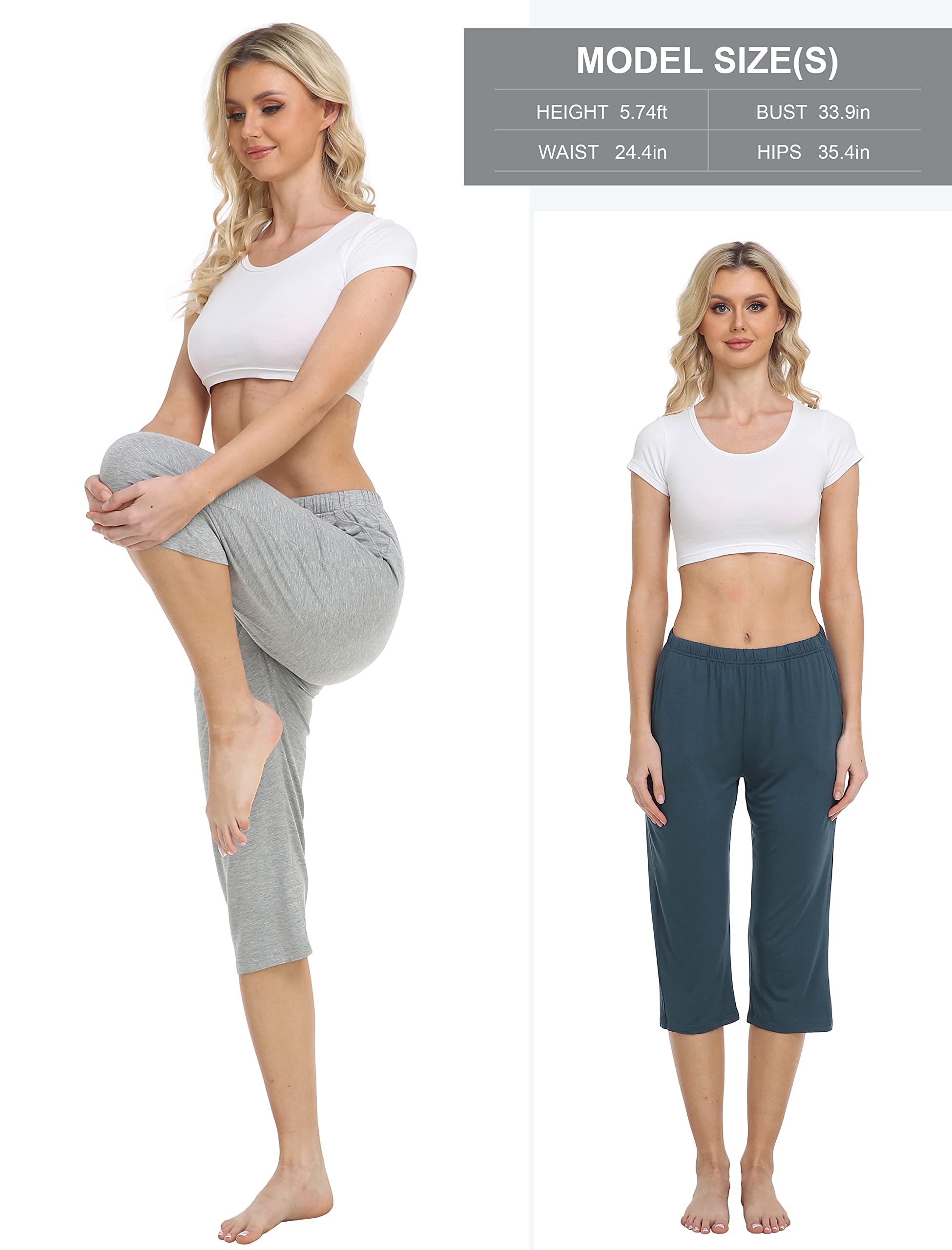 JINSHI Pantaloni Pigiama Donna Estate Morbido Pigiama Pantaloncini Corti per Casa Dormire Yoga Jogging